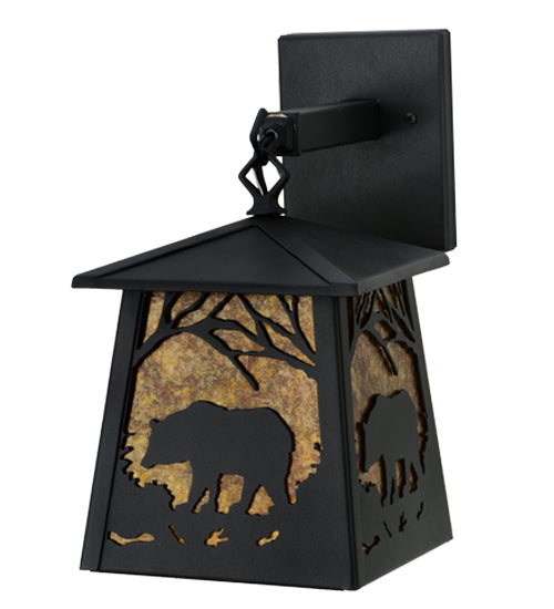 7"W Bear At Dawn Hanging Wall Sconce