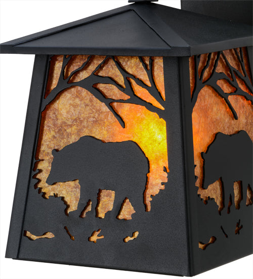 7"W Bear At Dawn Hanging Wall Sconce