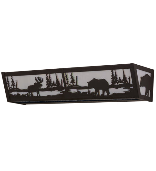 24"W Moose & Black Bear Vanity Light