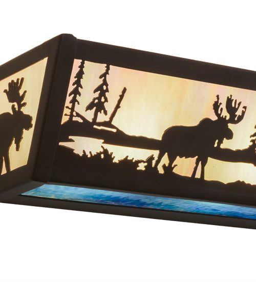 24"W Moose & Black Bear Vanity Light