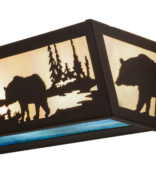 24"W Moose & Black Bear Vanity Light