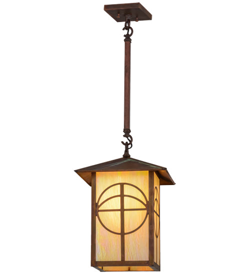 12"Sq Seneca Circle Cross Lantern Pendant