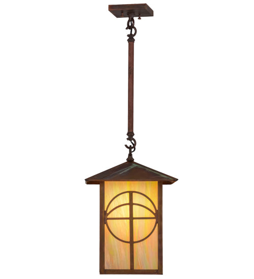 12"Sq Seneca Circle Cross Lantern Pendant