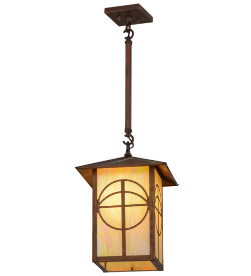 12"Sq Seneca Circle Cross Lantern Pendant