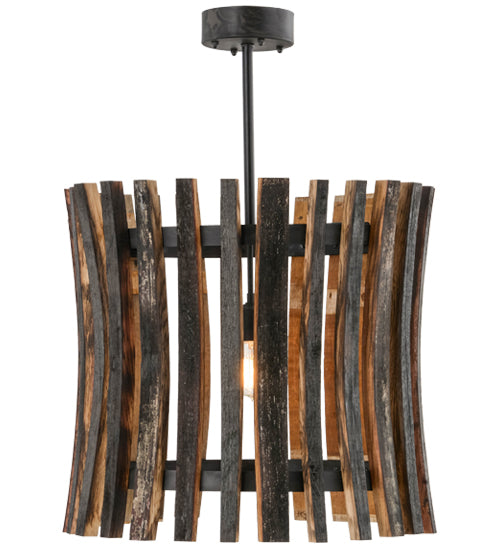 24"W Barrel Stave Madera Pendant