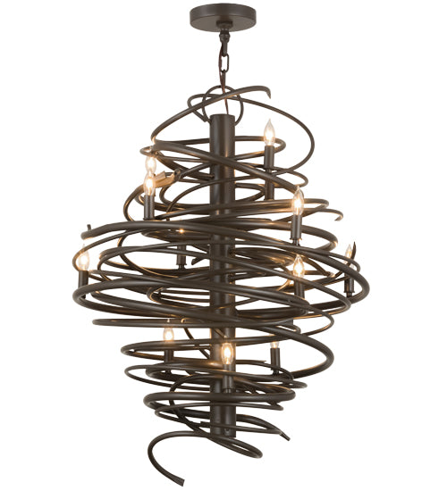 28" Wide Cyclone 12 Light Chandelier