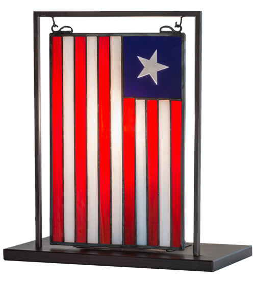 9.5"W X 10.5"H Liberian Flag Lighted Tabletop Window