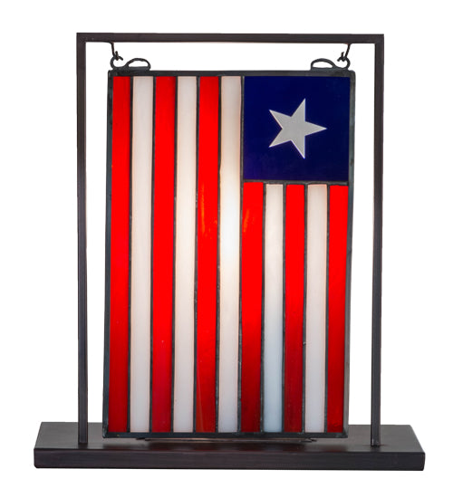 9.5"W X 10.5"H Liberian Flag Lighted Tabletop Window