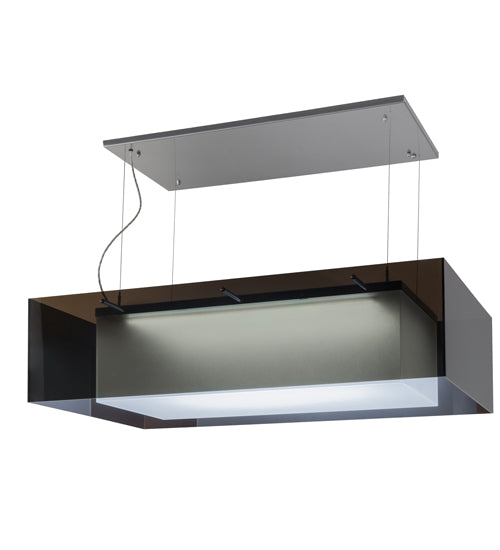 48" Long Quadrato Shadow Box LED Oblong Pendant