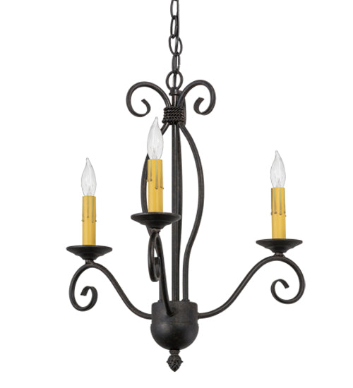 18"W Sienna 3 Lt Chandelier