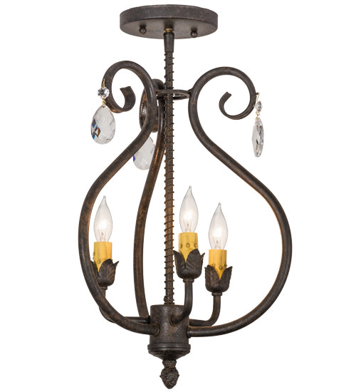 12" Wide Antonia 3 Light Chandelier