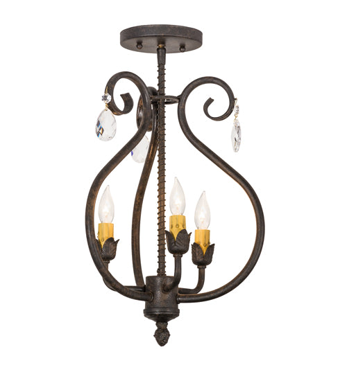 12" Wide Antonia 3 Light Chandelier