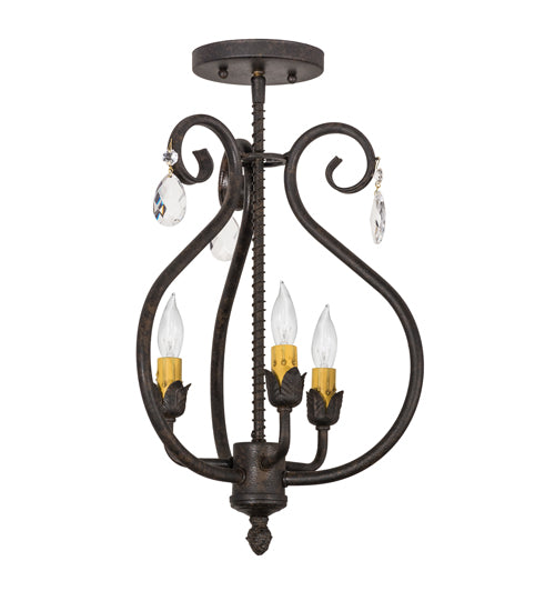 12" Wide Antonia 3 Light Chandelier