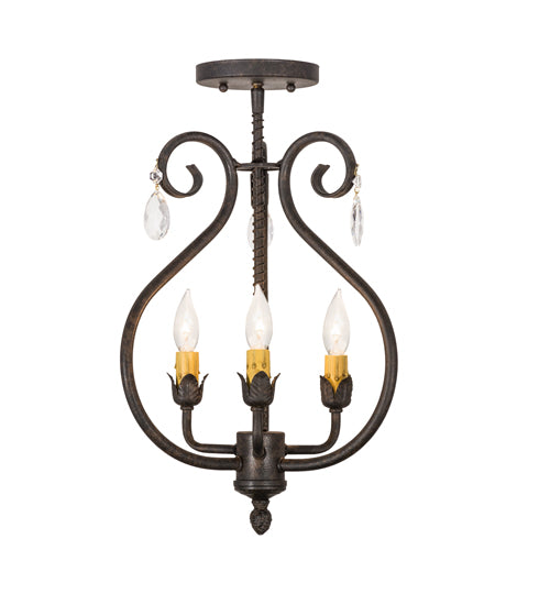 12" Wide Antonia 3 Light Chandelier