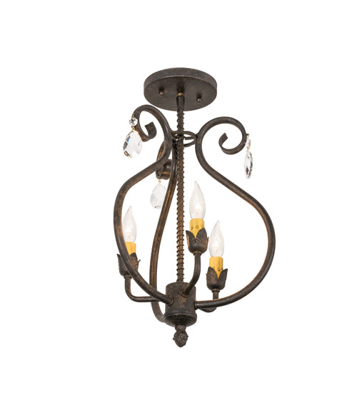 12" Wide Antonia 3 Light Chandelier