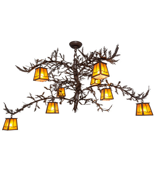 48" Wide Pine Branch Valley View 8 Light Chandelier