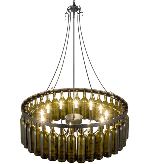 38"W Tuscan Vineyard Estate 36 Wine Bottle Chandelier