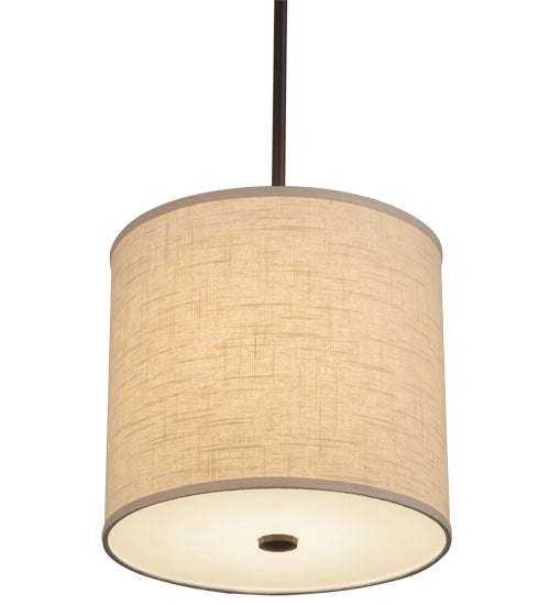 12"W Cilindro Beige Textrene Pendant