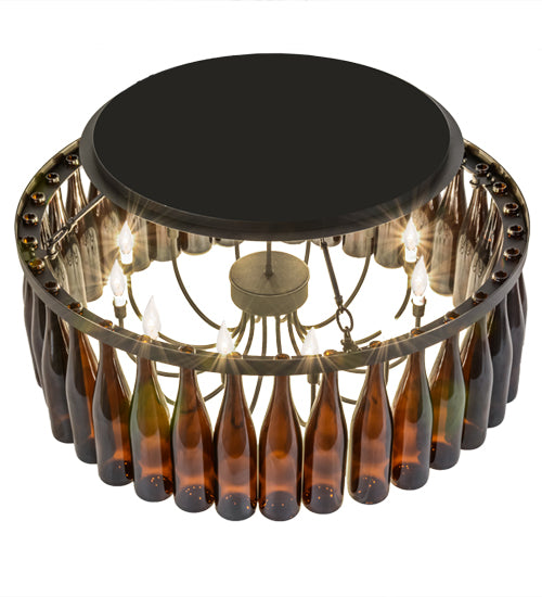 38"W Tuscan Vineyard Estate 36 Wine Bottle Chandelier