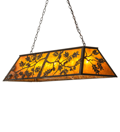 54"L Oak Leaf & Acorn Oblong Pendant