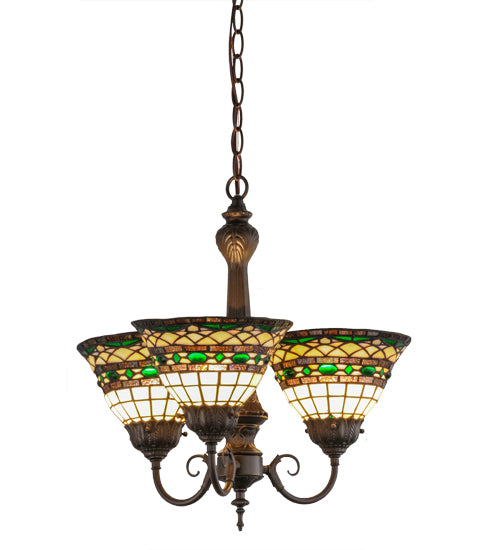 20"W Tiffany Roman 3 Lt Chandelier