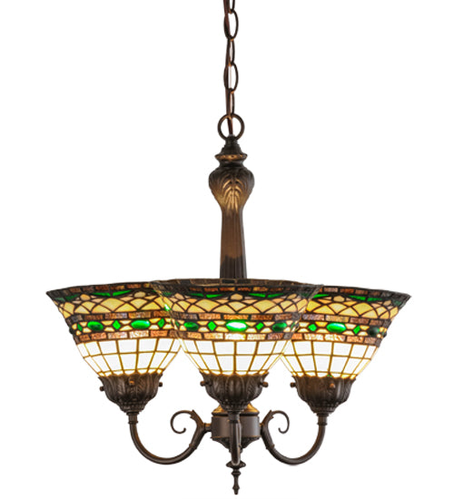 20"W Tiffany Roman 3 Lt Chandelier