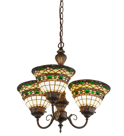 20"W Tiffany Roman 3 Lt Chandelier