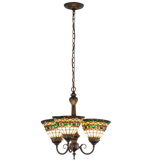 20"W Tiffany Roman 3 Lt Chandelier