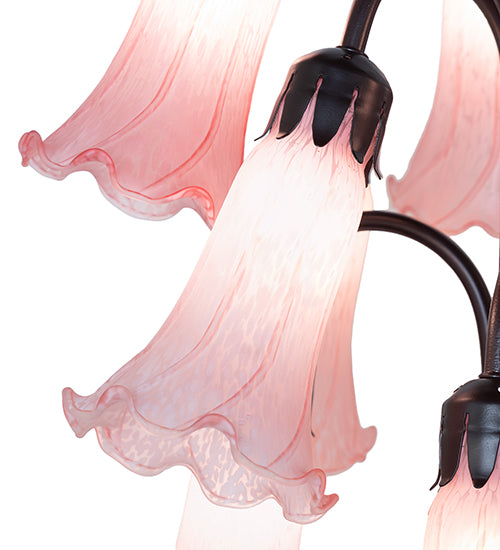 63" High Pink Tiffany Pond Lily 12 Lt Floor Lamp