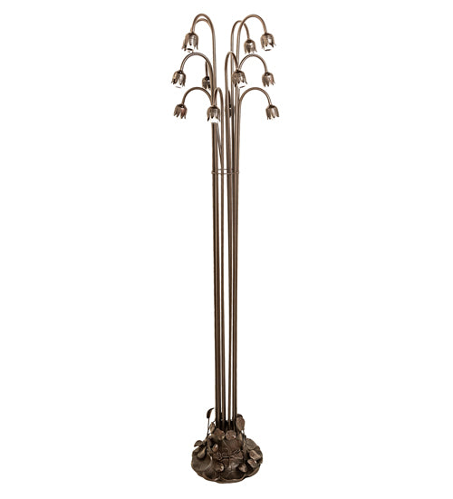 63" High Amber Tiffany Pond Lily 12 Lt Floor Lamp