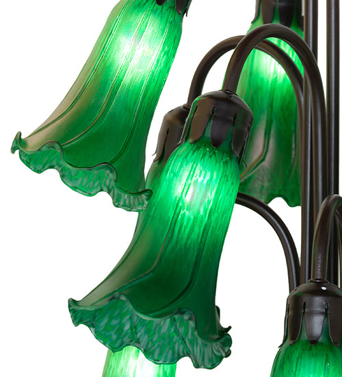 63" High Green Tiffany Pond Lily 12 Lt Floor Lamp