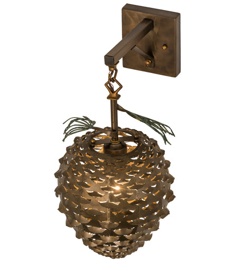 11" Wide Stoneycreek Pinecone Hanging Wall Sconce