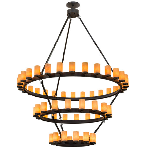 84" Wide Noziroh Ring 60 Light Three Tier Chandelier