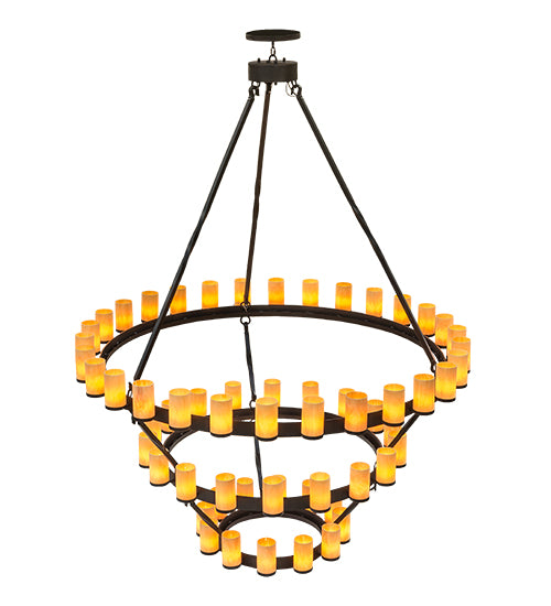 84" Wide Noziroh Ring 60 Light Three Tier Chandelier