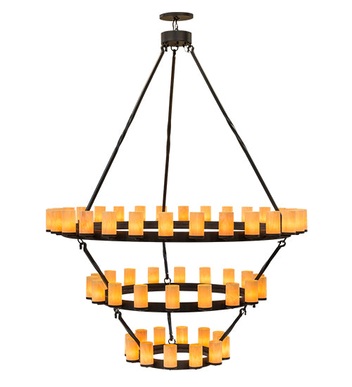 84" Wide Noziroh Ring 60 Light Three Tier Chandelier