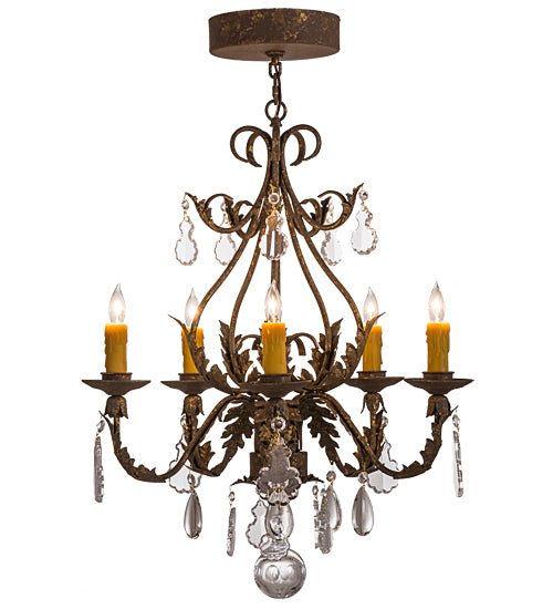 24"W French Elegance 5 Lt Chandelier