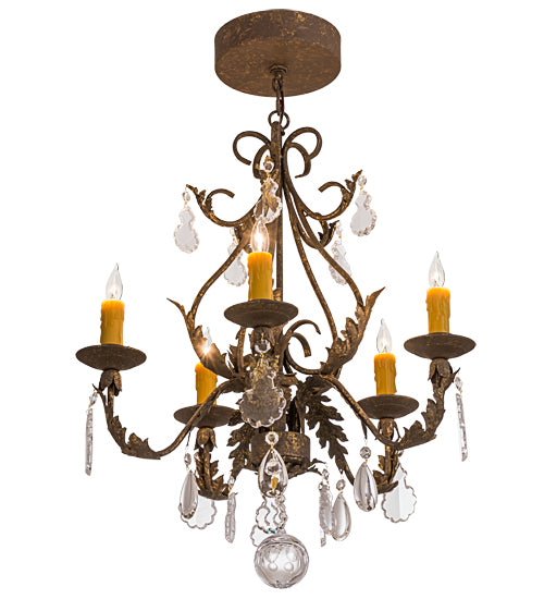 24"W French Elegance 5 Lt Chandelier