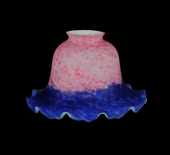 7" Wide Fluted Bell Pink And Blue Shade