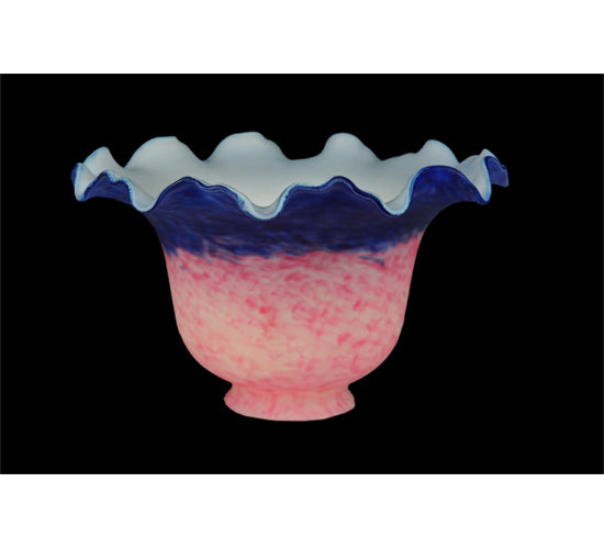 7" Wide Fluted Bell Pink And Blue Shade