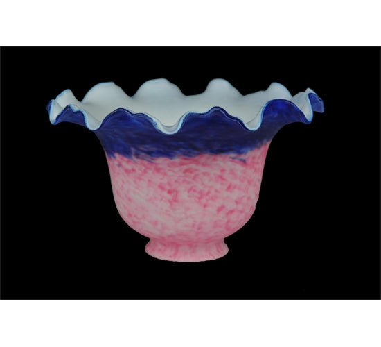 7" Wide Fluted Bell Pink And Blue Shade