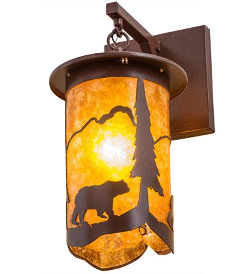 8" Wide Fulton Lone Bear Hanging Wall Sconce