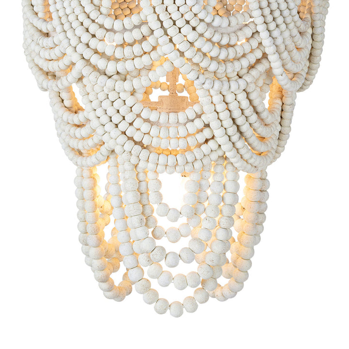 Lorelei Wood Bead Chandelier, White