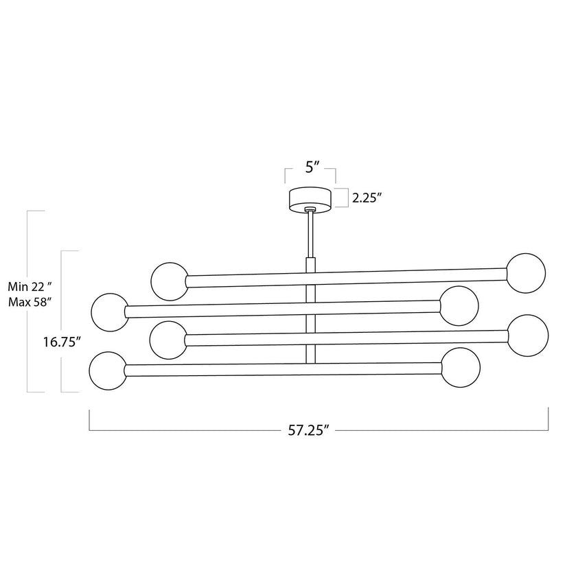 Beaubien Chandelier - Natural Brass