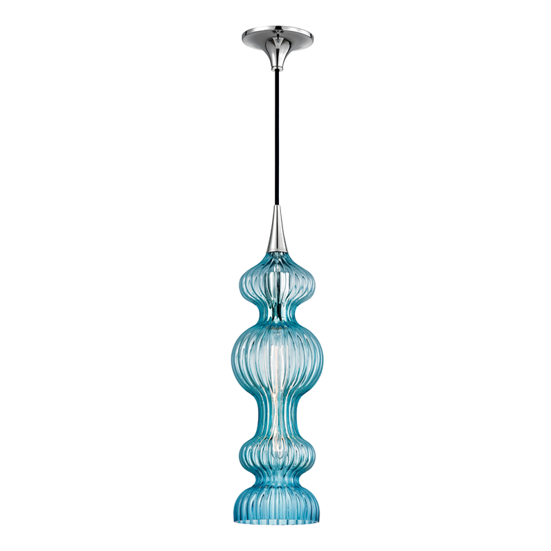 Pomfret Pendant Blue - Polished Nickel