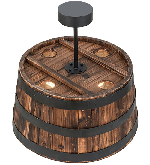 25"W Whiskey Barrel Pendant