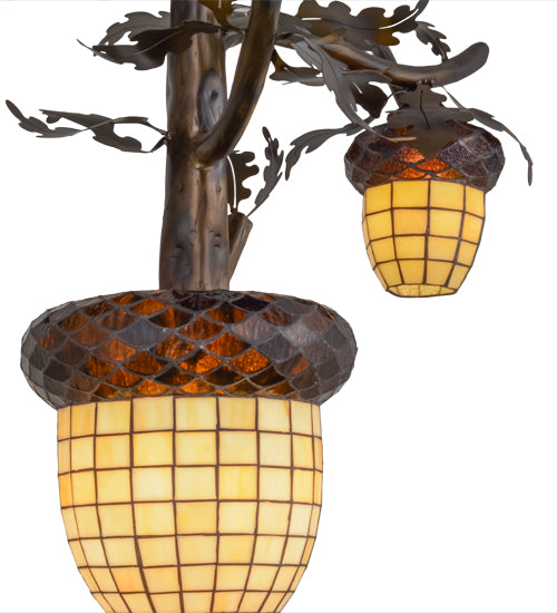 48" Wide Acorn Branch 4 Light Chandelier