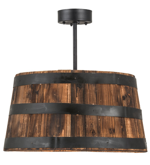 25" Wide Whiskey Barrel Pendant