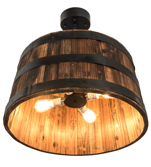 25" Wide Whiskey Barrel Pendant