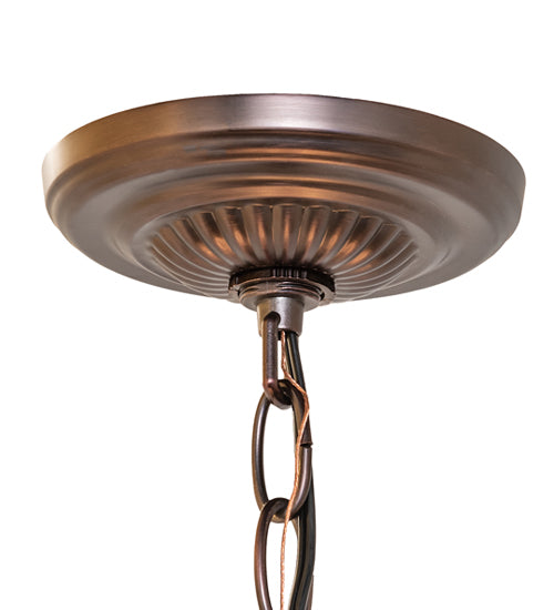 17"W Mahogany Bronze 7 Lt Chandelier Hardware