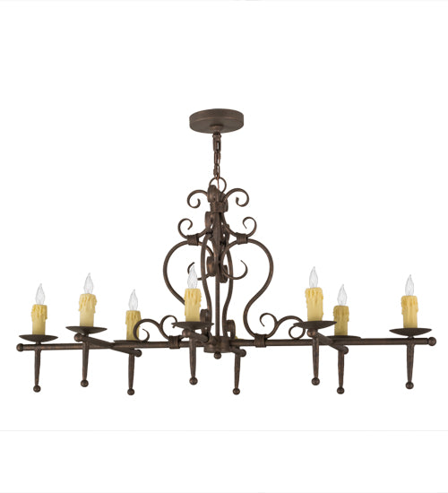 48" Long Monica 8 Light Oblong Chandelier